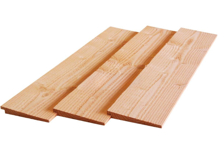 Potdekselplanken douglas 12-25x195x3000mm zichtzijde fijnbezaagd, rondom zwart gespoten
