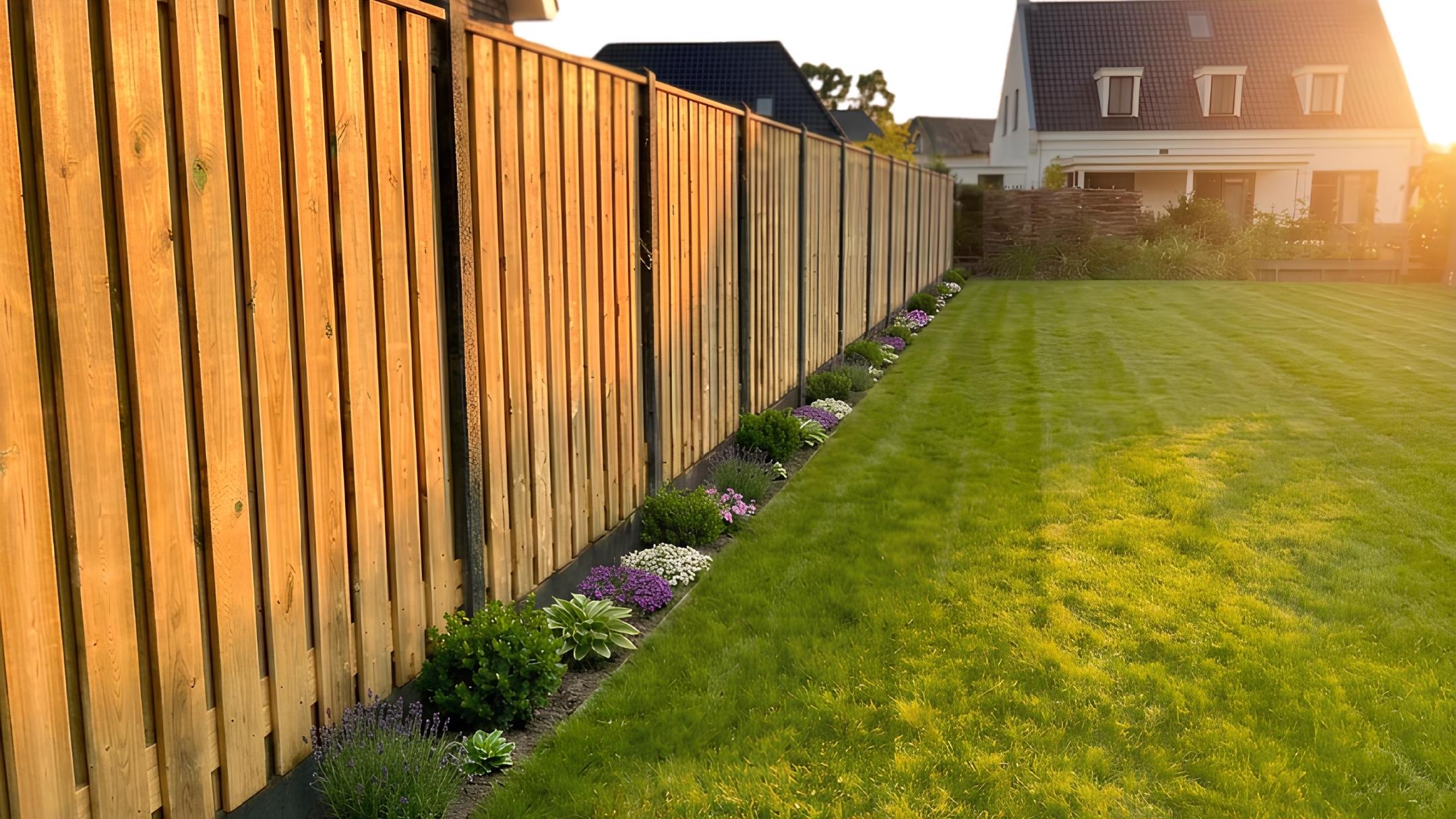 Grenen tuinscherm 21 planks (19+2) recht verticaal 180x180 cm