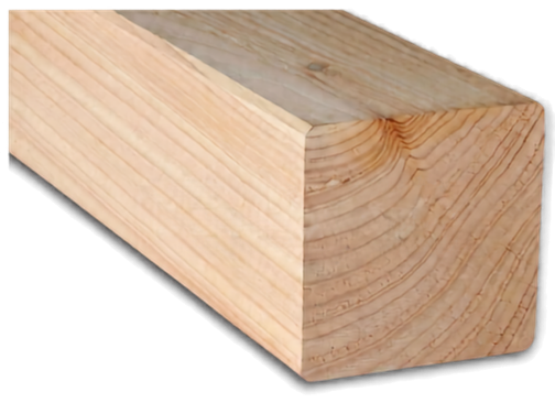 Douglas paal 14,0 x 14,0 cm 250 cm lang, ronde hoeken