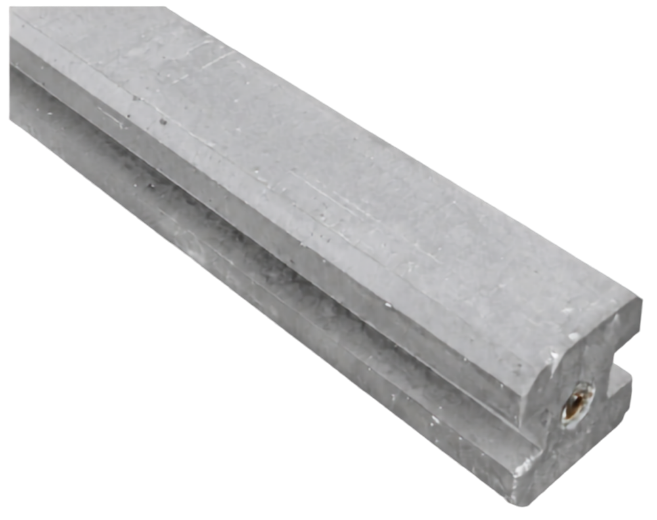 Beton tussenpaal grijs glad met schroefbus 365 cm lang tbv 8 motiefplaten (36 cm)
