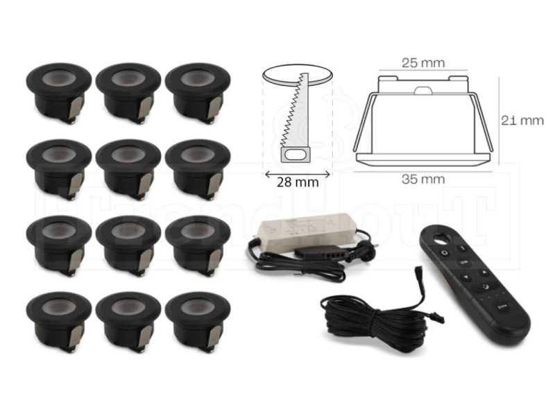 Led verlichting transformator 36W, 1 tot 12 leds, incl. afstandbediening