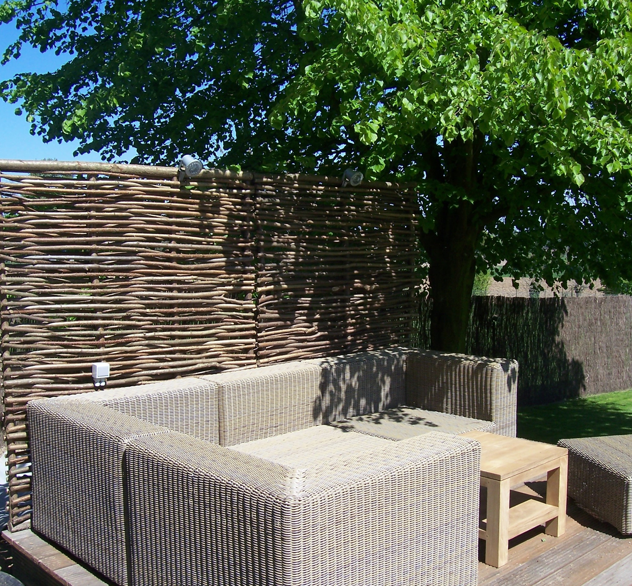 Greenwood horizontaal geweven hazelaar panelen 180x180 cm
